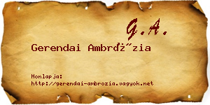 Gerendai Ambrózia névjegykártya